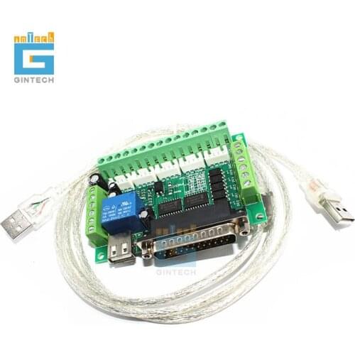 MACH3 engraving machine cnc 5-axis stepper motor driver interface board with USB cable
