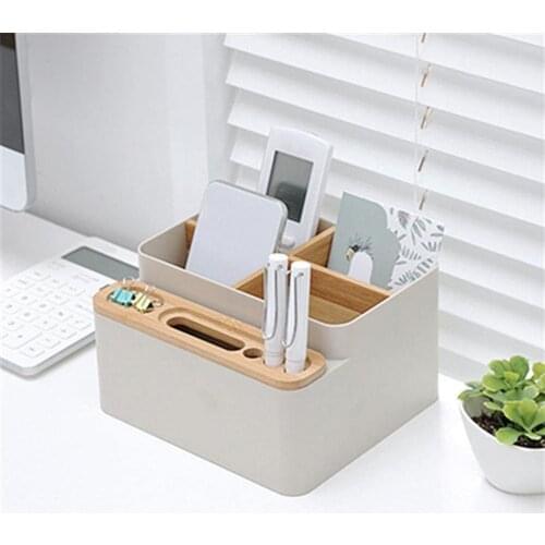 Desktop office Organizer Storage Box Pen Pencil Box Jewelry Makeup Holder Stationery Office Detachable Compartment storage