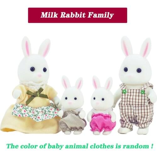 New 1/12 DollHouse Accessorie Girl Games Forest Animal Home Miniature Doll 3.7 Inch Milk Rabbit Family Collectible Toys For Girl