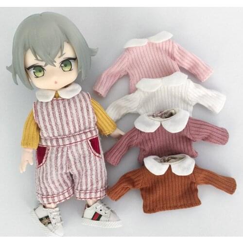 New Ob11 Doll Clothes Kawaii Collared top Suit 1/12 Doll House 16cm BJD GSC Obitsiu 11 Universal Accessory