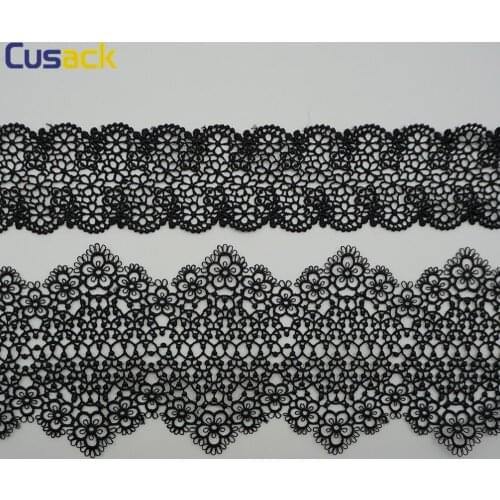 2 yard 5 10 cm Black Flower Lace Ribbon Trims for Dresses Garments Trimmings Applique Polyester Sewing Accessories DIY Crafts