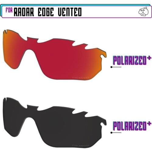 EZReplace Polarized Replacement Lenses for - Oakley Radar Edge Vented Sunglasses - BlackPPlus-RedPPlus