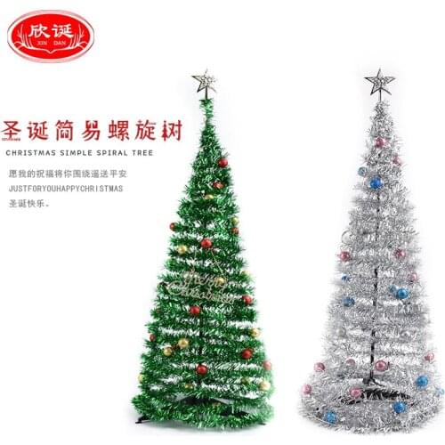 Christmas decorations 90CM simple spiral tree window scene layout decoration PVC Christmas tree decoration