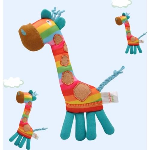 Mummabubba Hand-Held Plush Giraffe Rattle Baby Hand-Held Toy