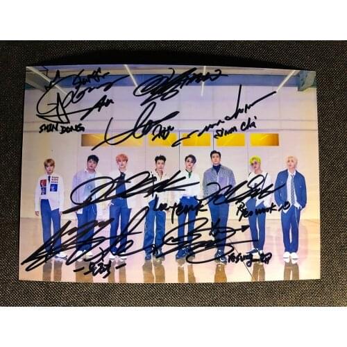 Hand signed SJ Super Junior autographed group photo TIME SLIP 5*7 19P3