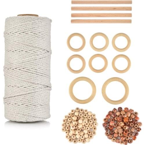 DIY Handmade Tying Thread Cord Rope Natural Beige Soft Cotton Cord Rope Craft Macrame Artisan String Bohemia Knitting Yarn