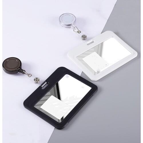 Retractable Badge Card Holder with Retractable Pull Badge Key Ring Chain Clip School Student Card Cover Case