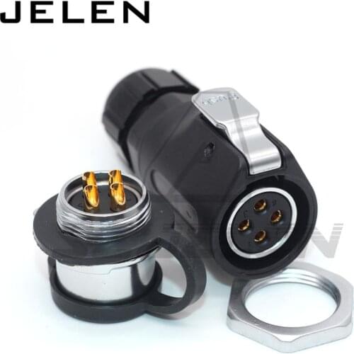 XHE20, 4 pin Waterproof Connector Solar Power Cable Circular Industrial Male socket Female Plug 4pin