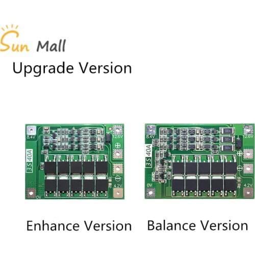 3S 40A 11.1V 12.6V 18650 lithium battery protection Board for drill 40A current Standard/Enhance/Balance