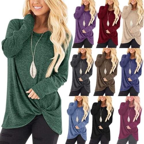 T Shirt Women Spring Autumn 2021 New Round Collar womens Long Sleeve T-shirt Kink Fleece Loose Tshirts CJF9131