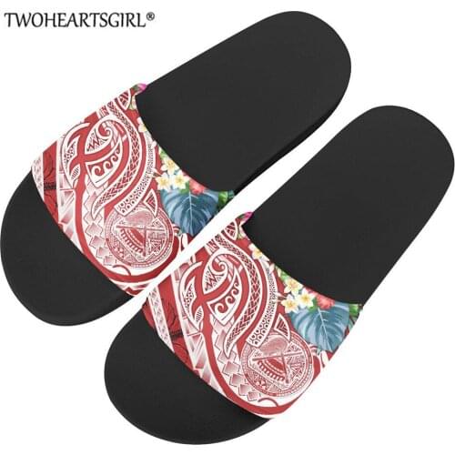 American Samoa Women Floor Flat Shoes Polynesia Hawaii Indoor Flip Flops Female Non-Slip Bathroom Home Slippers Beach Shoe