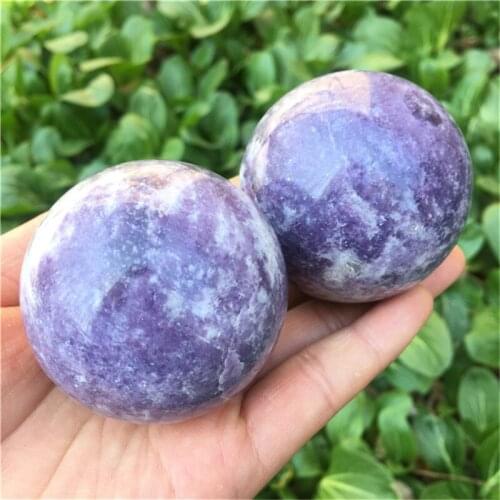 1pcs natural quartz purple Lepidolite sphere ball crystals healing stones for home decoration