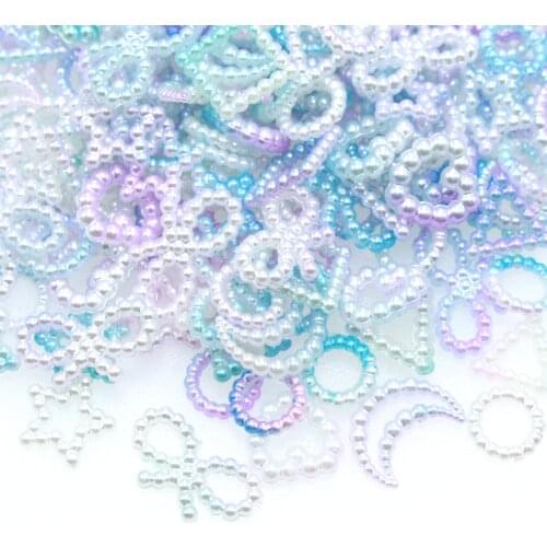 20g Heart Moon Pearls Cabochons Shaker Mold Filler UV Resin Jewelry Accessories Making Phone Case Decoden Nail Cosmetic Makeup