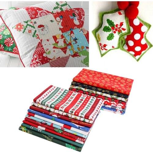 2020 Christmas 25*25Cm/Pcs Christmas Patchwork Fabric Print Quilting Fabrics For DIY Needlework Handmade Festival Decoration