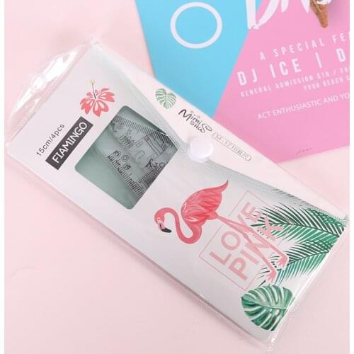 4 pcs/set New Cartoon Straight Ruler Protractor Students Math Geometry Soft Bendable Plastic Triangle Ruler Set School Supplies