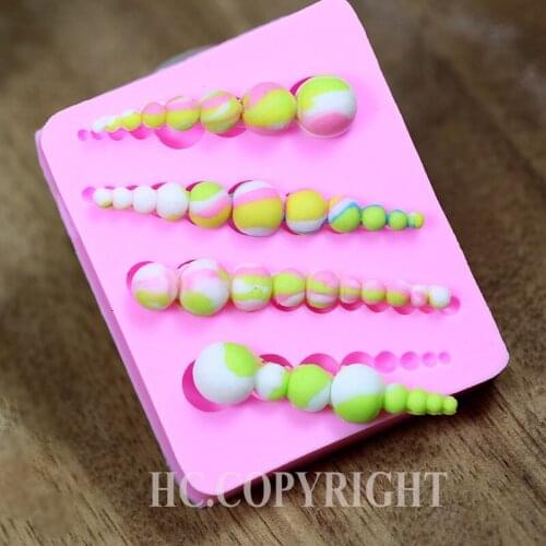 4PCS Pearl Necklace Bracelet Shapes Border Trim Fondant 3D Silicone Sugarcraft Kitchen Cookie Decorating DIY Cake Mold Tool