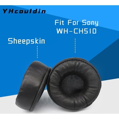 Sheepskin Earpads for Sony WH CH510 Headphone Accessaries Replacemnt Ear Cushions Pads Genuine Real Leather Memory Foam