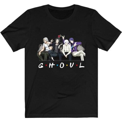 Anime Tokyo Ghoul Friends T-Shirt Kaneki Ken Clothes Tops Tees Camiseta Camiseta