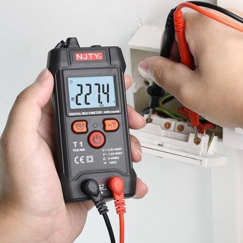 T1 Digital Multimeter Profesional Mini Voltage Meter Handheld NCV True RMS 600V AC DC Voltmeter Ohm Continuity Tester Multimetro