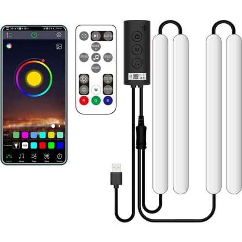 Car Interior Decorative lights LED Auto Strip Lights With 2 Lines Waterproof Design App Control DIY With Car Charger