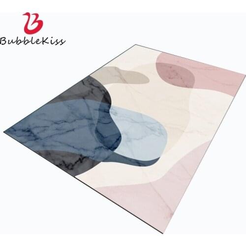 Bubble Kiss European Blue Marble Pattern Carpet Water-Proof Polyester Area Rug For Living Room Bedroom Decorative Soft Floor Mat