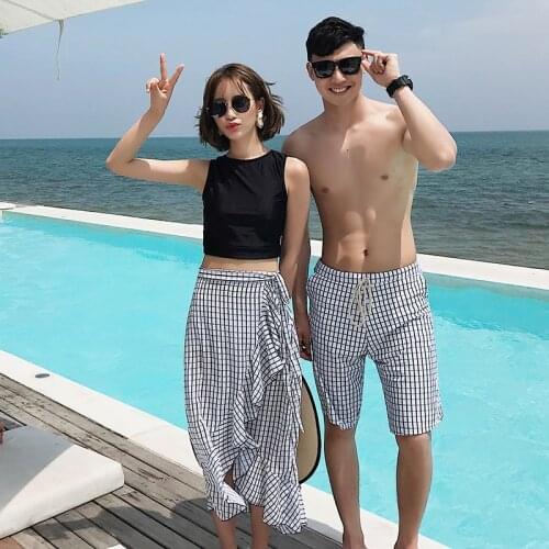 Fashionable sexy couple swimsuit swimwear sexy bikini casual beach wear