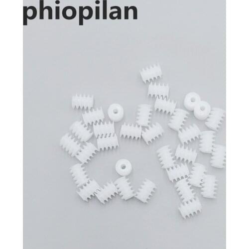 Phiopilan 0.5 Module 6*8mm w6*8 1.5a Aperture 1.45mm White Plastic 6*8 (1.5a) Worm Turbine Reduction Gears DIY Mode