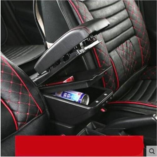 For Chevrolet Aveo T200 T250 T255 Armrest Box Rotatable Top Leather Center Console Storage Box Armrest