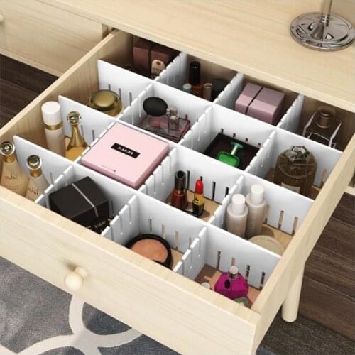 Adjustable Plastic Drawer Divider DIY Storage Shelves Household Free Combination Partition Board Space-saving Division Tools