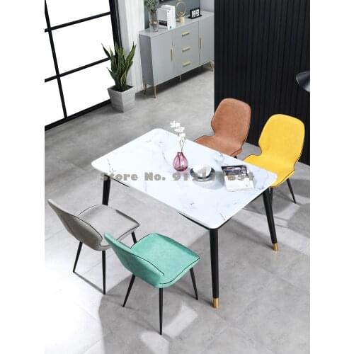 Light luxury dining table chair simple modern home dining chair Nordic leisure chair backrest leather chair coffee shop negotiat
