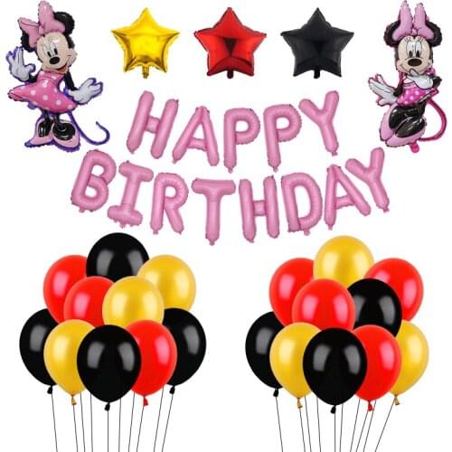 1set Disney Minnie Mickey Mouse Party Balloons Baby Shower Birthday Party Decorations kids Globos Infantiles Boy Girls Supplies