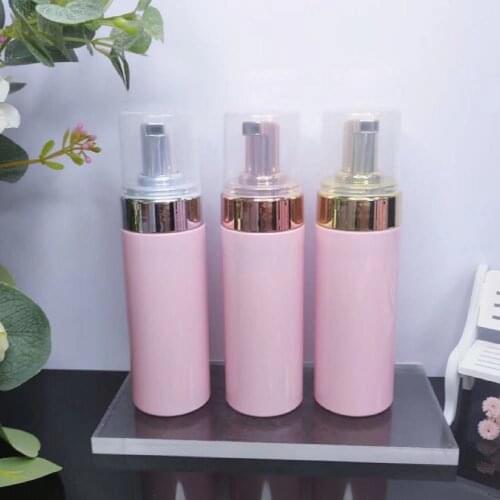 10 Pc 100 Ml /150 Ml Plastic Pink Refillable Empty Cosmetic Bottle Cleaner Soap Dispenser Foam Container Foam Pump Bottle
