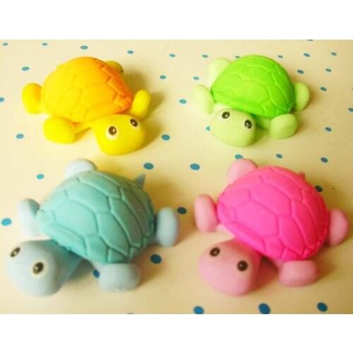 2pcs Cute Cartoon Turtle Eraser/Animal Eraser Novelty Stationery/Lovely Kid`s Gifts /Rubber Eraser korean papelaria