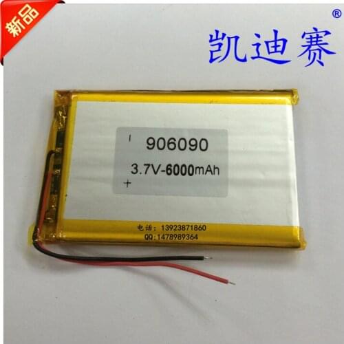 3.7V polymer 906090 6000mAh mobile power monitoring camera charging battery special battery