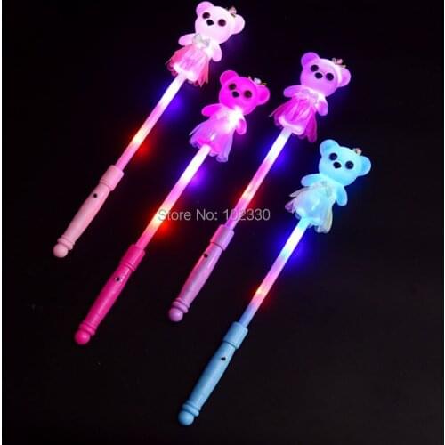 300pcs LED Little Bear Stick Fairy Light Up Toys For Kids Children Cartoon Flashing Glow Stick Party Decoration Supplies