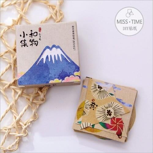 40Pcs/Pack Novelty Japanese Style Decorative Sticker Set Diary Album Label Sticker DIY Scrapbooking Stationery Stickers Escolar