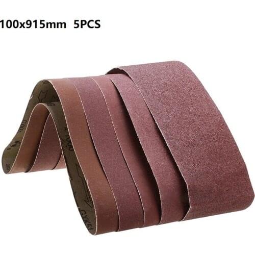 5 PCS 100x915mm Sanding Belts 80 120 240 600 1000Grit For Wood Grinding Polishing Tools Accessories