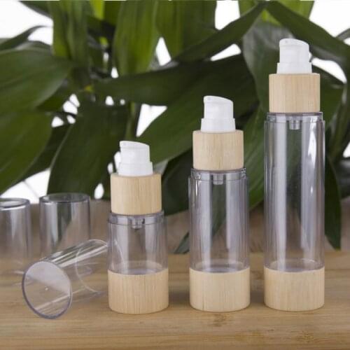 10pcs Bamboo Pump Bottle Travel Bottles Natural Cosmetics Packaging Container Portable Lotion Bottle 20ml 50ml 100ml 120ml P250