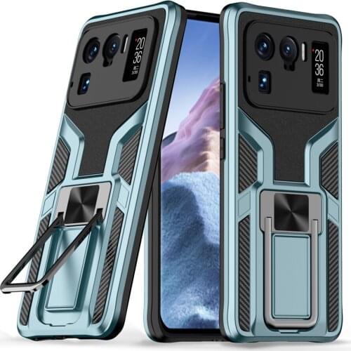 Mi11 Ultra 5G Bumper Case Metal Ring Magnetic Car Phone Holder Back Panel for Xiaomi Mi 11 Ultra Case Military Armor Shockproof