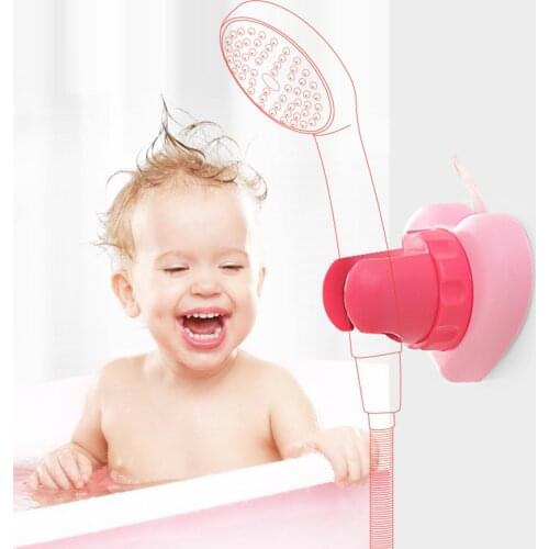 Baby Sucker Shower Head Holder Adjustable Shower Head Bracket Shower Head Holder Punch-Free Mount Brackets Bathroom Accessories