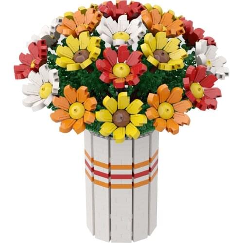 Ship within 7 days)1963Pcs MOC-60822 Flowers Bouquet Small Particle DIY Blocks (Licensed and Designed by Ben_Stephenson)