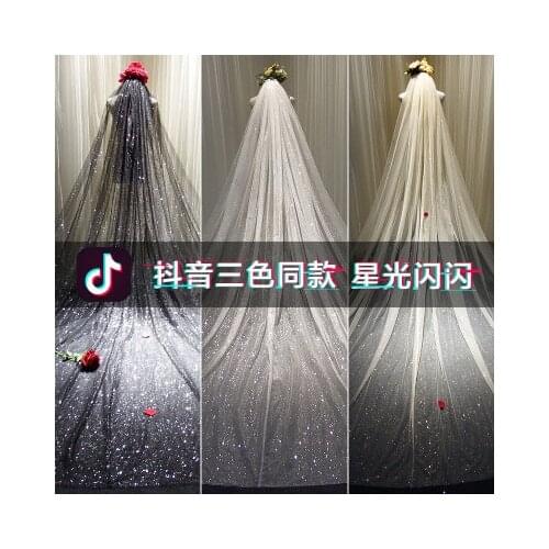 Sparkly Bling Bling Bridal Wedding Veils Bridal Veils Long Cathedral Length Sequined Beads Bride Veil With Free Comb