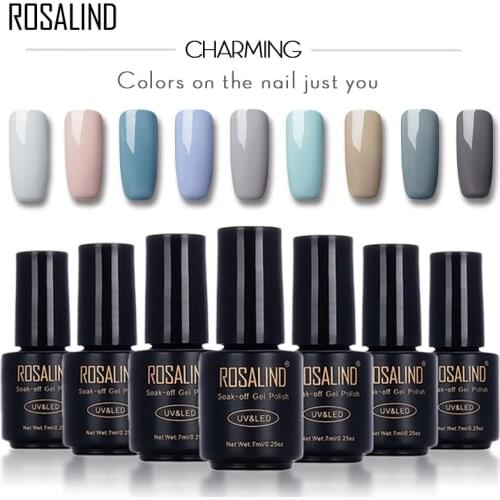 ROSALIND 7ml GRAY Nail Polish Classic Color UV LED Soak-off Gel Nail Polish Acrylic for Nail Gel Polish Nail Art Tools Series