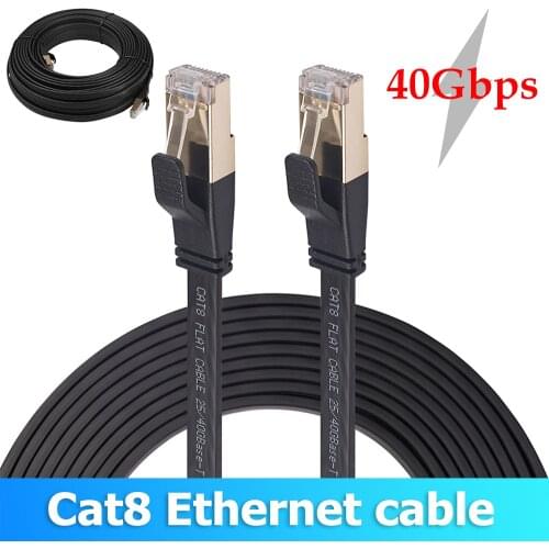 Cat8 Ethernet Cable SFTP 40Gbps Super Speed Cat 8 Network LAN Patch Cord with Gold Plated RJ45 Connector for Router Modem PC