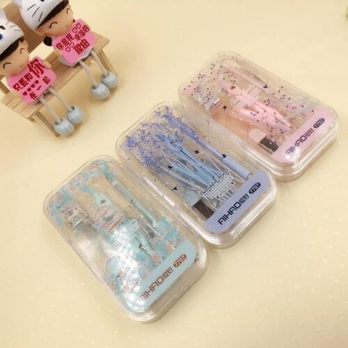 Stationery 7707 mysterious garden series compass set set of 4 sets of drawing compass