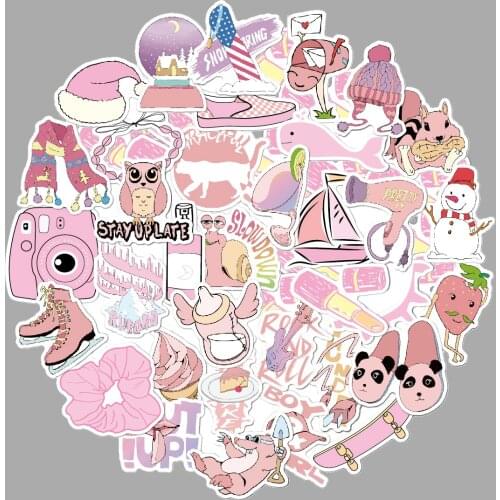 Kawaii Waterproof Laptop Stickers Pack Vsco Girl Stickers for Water Bottle Laptop Bike Skateboard DIY Car Sticker Stationery