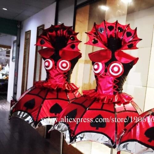Bar Nightclub DS Performance Costume Stage Show Halloween Cosplay Party Dress Clothing Valentines Day Red Clothes
