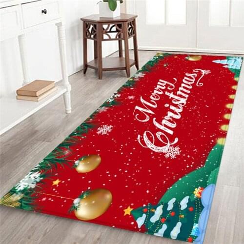 Red Merry Christmas Santa Claus Elk Rug Outdoor Carpet Floor Mat 2022 Xmas Non-slip Doormat Kitchen Bathroom Decor New year Gift