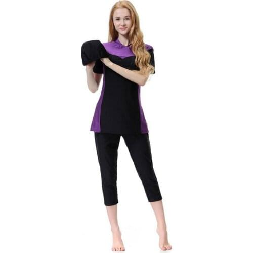 Swimsuit For Muslim Women Conservative Muslim Islam Short Sleeve Swimwear Swimming Suit Modest Swim Wear Caps Tops And Pants