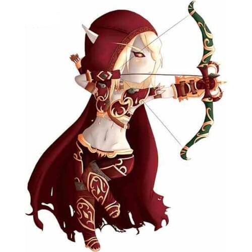 Hot Sell Personality Wrath of The Lich King Chibi Sylvanas Car Stickers Decals Accessories Auto Decorative PVC 13cm X 11cm